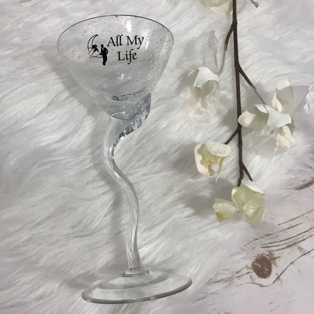 All My Life Stemmed Bubble Glass Martini‎ Glass